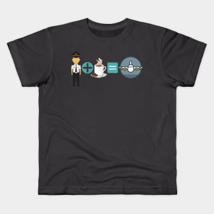 Pilot + Coffee = Flight Kids T-Shirt